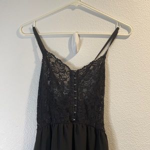 Foreign Exchange Black Lace High-Low Dress
